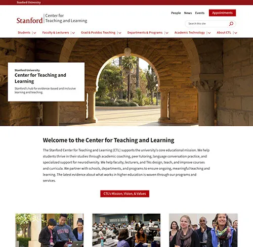 Stanford Center for Teaching and Learning website